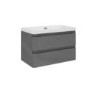 800mm Light Grey Wall Hung Vanity Unit with Basin - Portland