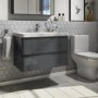 800mm Dark Grey Wall Hung Vanity Unit with Basin - Portland