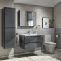 800mm Dark Grey Wall Hung Vanity Unit with Basin - Portland