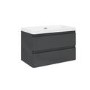 800mm Dark Grey Wall Hung Vanity Unit with Basin - Portland