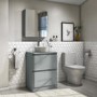 600mm Light Grey Freestanding Countertop Vanity Unit with Basin - Portland