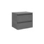 600mm Gloss Wall Hung Countertop Vanity Unit - Light Grey - Portland Range