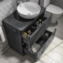 600mm Dark Grey Freestanding Countertop Vanity Unit with Basin - Portland
