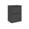 600mm Dark Grey Gloss Floorstanding Vanity Unit with Countertop - Portland