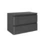 800mm Dark Grey Gloss Wall Hung 2 Drawer Countertop Vanity Unit  - Portland