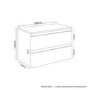 800mm Dark Grey Gloss Wall Hung 2 Drawer Countertop Vanity Unit  - Portland