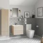 600mm Light Wood Effect Wall Hung Vanity Unit with Basin - Boston