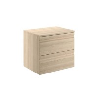 600mm Wall Hung 2 Drawer Vanity Unit Light Oak - Boston