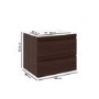 Grade A1 - 600mm Dark Wood Effect Wall Hung Vanity Unit with Basin - Boston