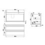 900mm Wall Hung 2 Drawer Vanity Unit Dark Oak - Boston