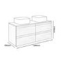 1200mm Light Wood Effect Wall Hung Countertop Double Vanity Unit with Basins - Boston