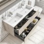 1200mm Light Wood Effect Wall Hung Double Vanity Unit with Basins - Boston