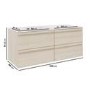 1200mm Light Wood Effect Wall Hung Double Vanity Unit with Basins - Boston