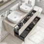 1200mm Wall Hung Vanity Unit with Countertop Basin Light Oak - Boston