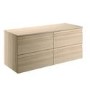 1200mm Wall Hung Vanity Unit with Countertop Basin Light Oak - Boston