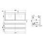 1200mm Wall Hung Vanity Unit with Countertop Basin Light Oak - Boston
