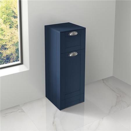 350mm Floor Standing Storage Unit - Indigo Blue Door & Drawer Unit Traditional Handle - Nottingham Range