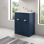 600mm Floor Standing Basin Vanity Unit - Double Door Indigo Blue - Nottingham Range