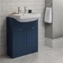 600mm 2 Door Vanity Unit with 2 Tap Hole Semi-Inset Basin Indigo Blue - Nottingham