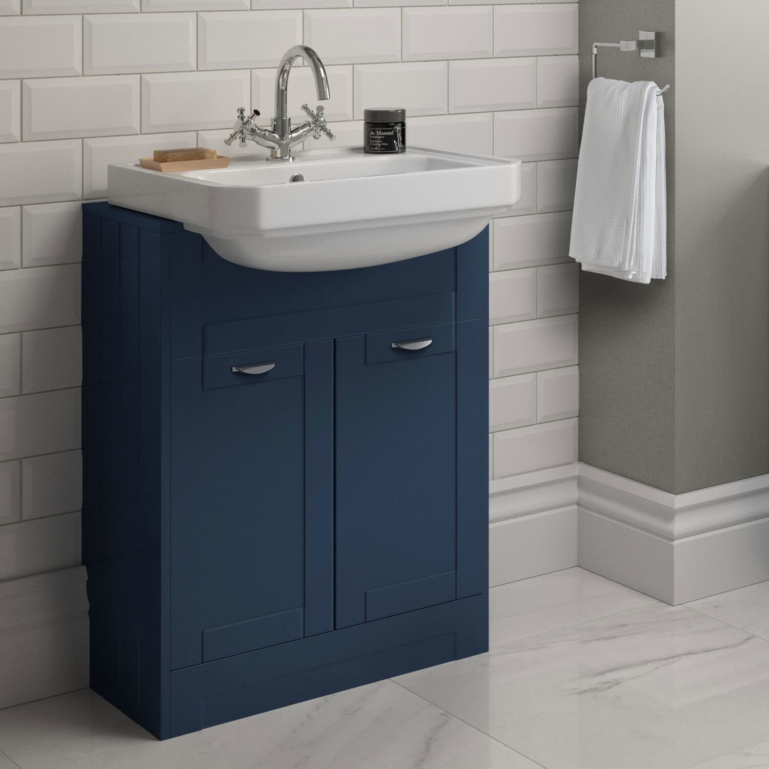 700mm Vanity Unit 2 Door With Semi Inset Basin Blue Nottingham 700mm Vanity Unit 2 Door With Semi Inset Basin Blue Nottingham