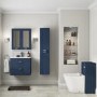 600mm Wall Hung 2 Drawer Vanity Unit with Basin Indigo Blue - Nottingham
