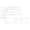 Portland 1700 x 750 J Shaped Left Hand Bath with Front Panel