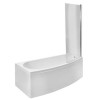 Graded A1 - Brooklyn Spacesaver Left Hand Shower Bath with Shower Screen - 1690 x 690mm