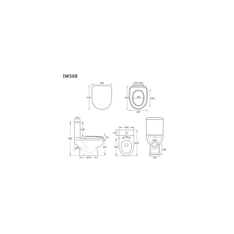 Brooklyn Spacesaver Left Hand Shower Bath Suite with Addison Toilet and Basin