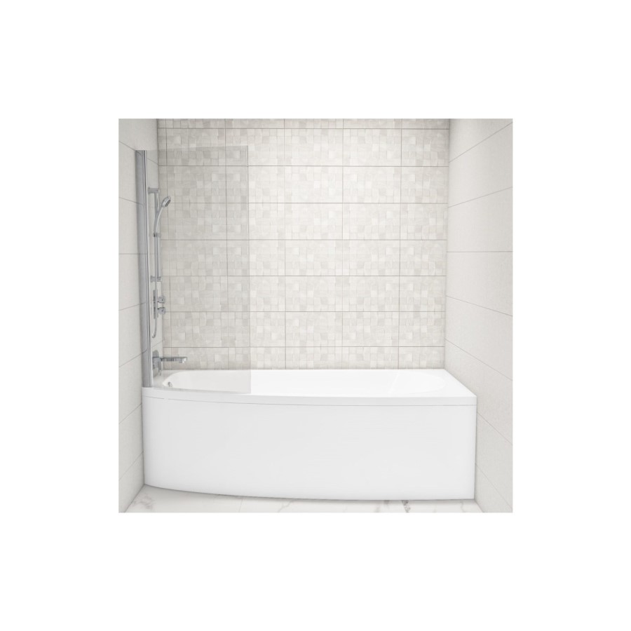 Brooklyn Spacesaver Left Hand Shower Bath Suite with Addison Toilet and Basin