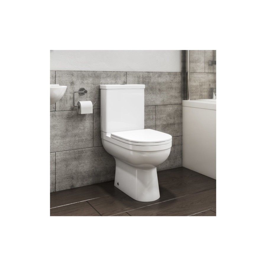 Brooklyn Spacesaver Left Hand Shower Bath Suite with Addison Toilet and Basin