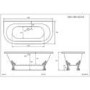 Traditional Back To Wall Bath with Chrome Feet - 1685 x 780mm