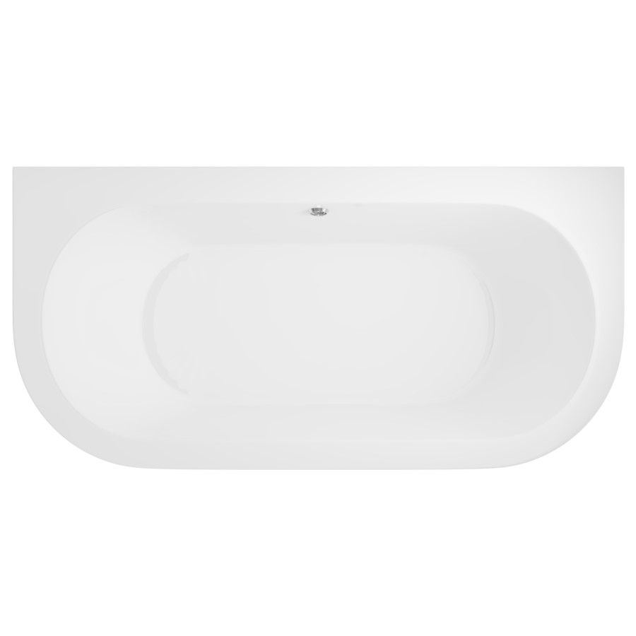 Traditional Back To Wall Bath with Chrome Feet - 1685 x 780mm