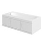 New Haven Left Hand Straight Bath with Storage and Curved Bath Screen - 1700 x 765mm