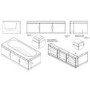 New Haven Right Hand Straight Bath with Storage and Curved Bath Screen - 1700 x 765mm