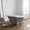 Nottingham 1500 x 750 x 570 Slipper Freestanding Dove Grey Bath With White Feet 