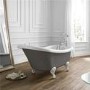 Nottingham 1500 x 750 x 570 Slipper Freestanding Dove Grey Bath With White Feet 