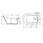 Nottingham 1500 x 750 x 570 Slipper Freestanding Dove Grey Bath With White Feet 