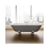 Grey Freestanding Straight Bath with Chrome Feet - L1700 x W750mm - Nottingham
