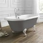 Nottingham 1700 x 750 x 450 Straight Freestanding Dove Grey Bath With White Feet