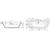 Grey Freestanding Straight Bath with Black Feet - L1700 x W750mm - Nottingham Range