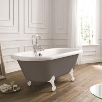Nottingham 1700 x 750 x 450 Straight Freestanding Dove Grey Bath with White Feet Nottingham 1700 x 750 x 450 Straight Freestanding Dove Grey Bath with White Feet