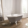 Nottingham 1700 x 750 x 450 Straight Freestanding Dove Grey Bath with White Feet