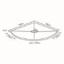 900mm 25mm Ultra Low Profile Stone Resin Quadrant Shower Tray with Shower Waste   - Silhouette