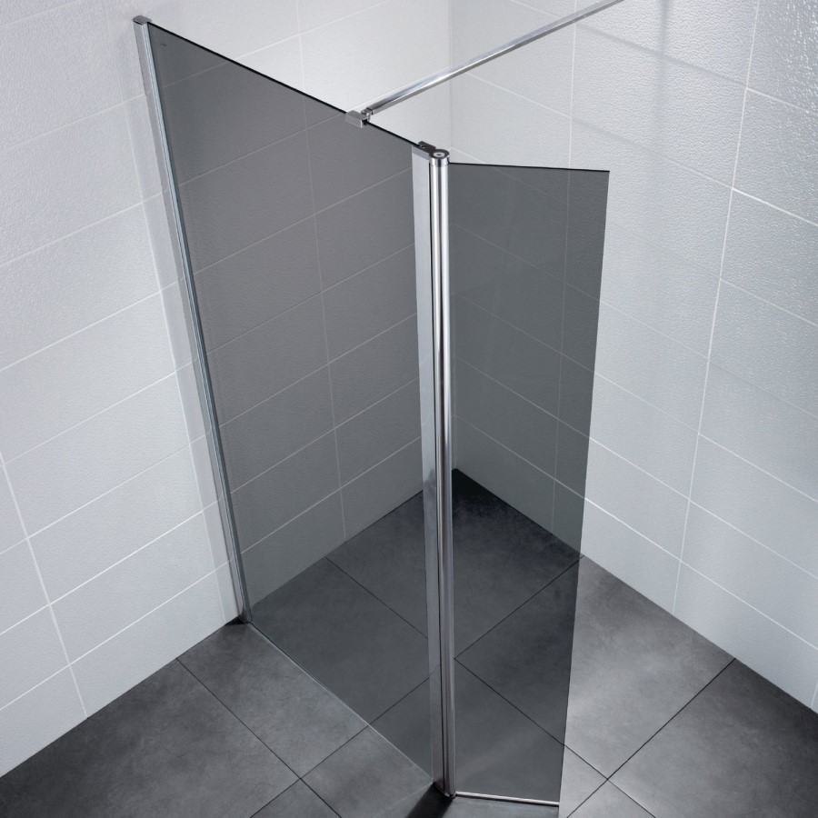 1850 x 800mm Walk-In Enclosure with Return Panel Smoked Glass - Neptune