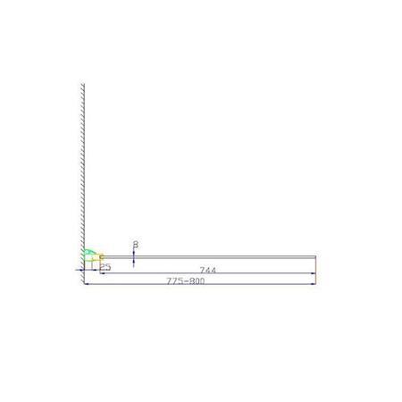 1850 x 800mm Walk-In Enclosure with Return Panel Smoked Glass - Neptune