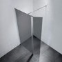Neptune Walk In Shower Enclosure with Return Panel - 1850 x 900mm - 8mm Smoked Glass