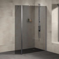 1850 x 1200mm Walk-In Enclosure with Return Panel Smoked Glass - Neptune 1850 x 1200mm Walk-In Enclosure with Return Panel Smoked Glass - Neptune