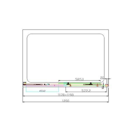 1200mm Smoked Glass Sliding Door Left Hand - Neptune