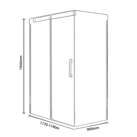 900 x 1200mm Smoked Glass Sliding Door Left Hand Shower Enclosure - Neptune
