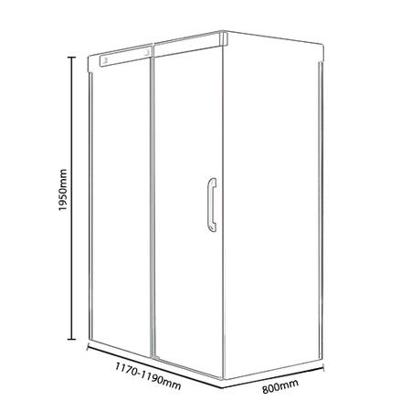 800 x 1200mm Smoked Glass Sliding Door Left Hand Shower Enclosure - Neptune